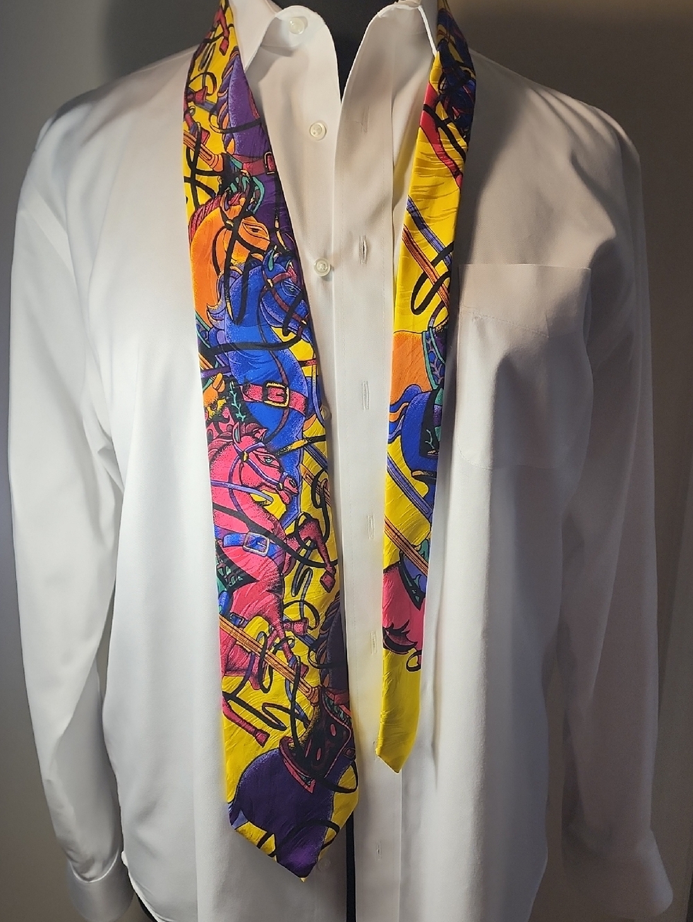 Rush Limbaugh's No Boundaries Multicolor Skinny Tie in Yellow, Pink & Blue